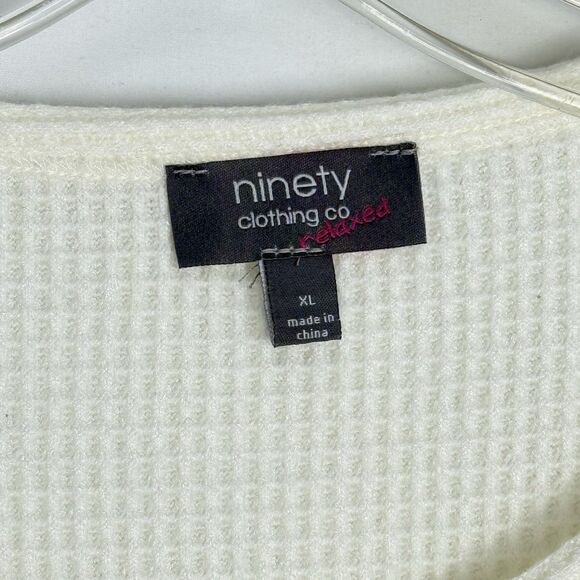 Ninety Clothing Co XL Ivory Knit Sweater Relaxed With Button Accents - Picture 12 of 16